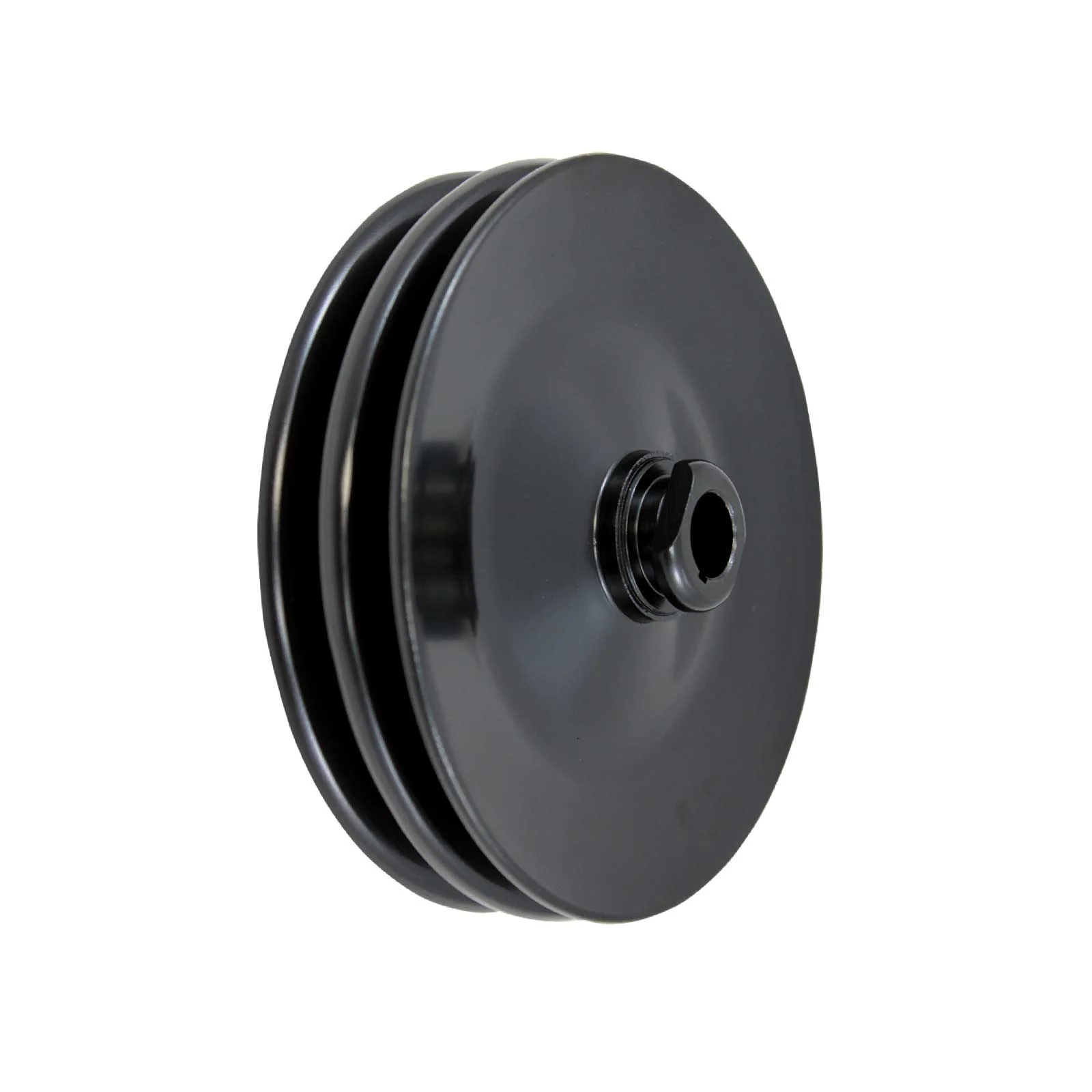 GM Saginaw Power Steering Pump Double-Groove Steel Pulley - Black