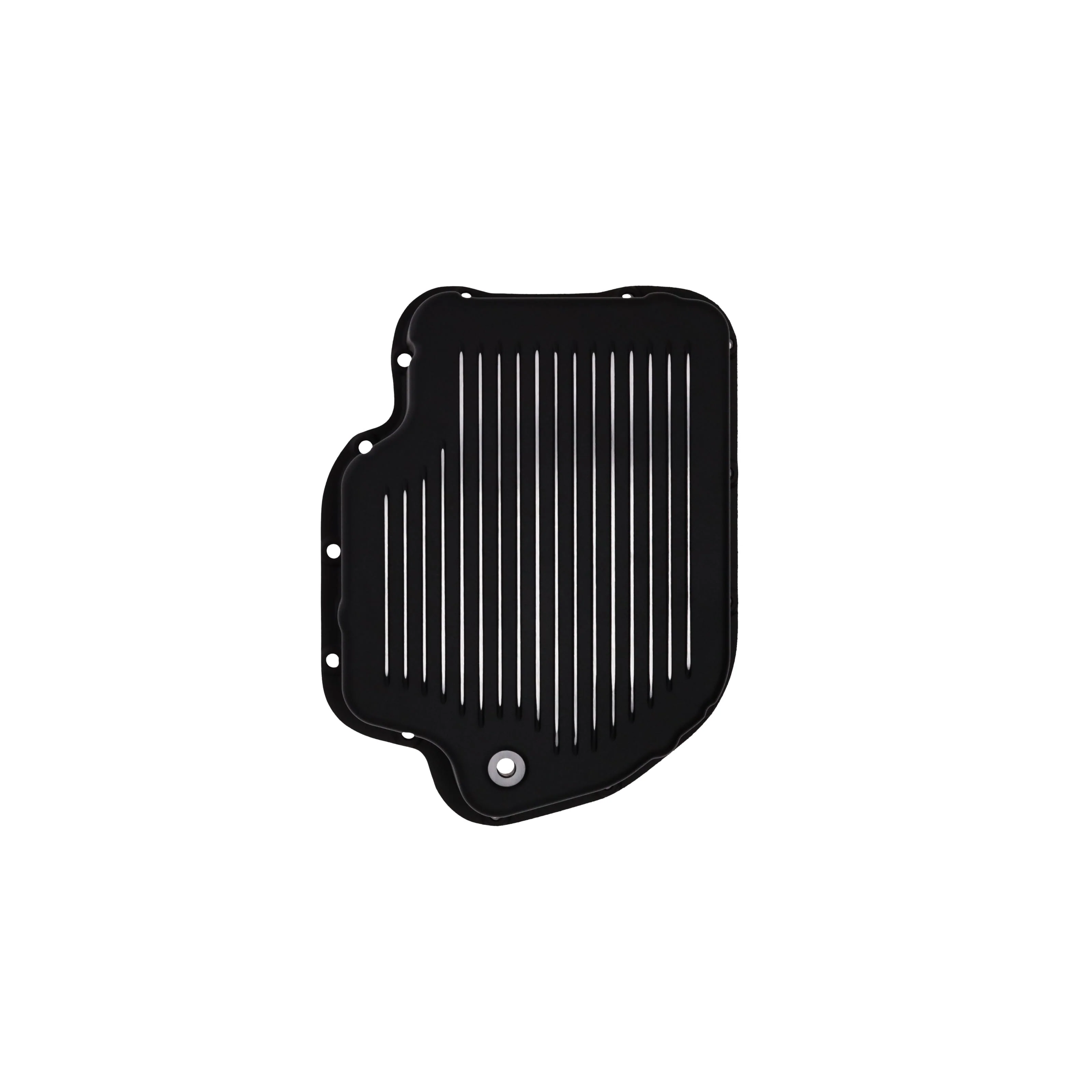 GM TH400 Finned Aluminum Transmission Pan, Stock Depth - Black - Image 3
