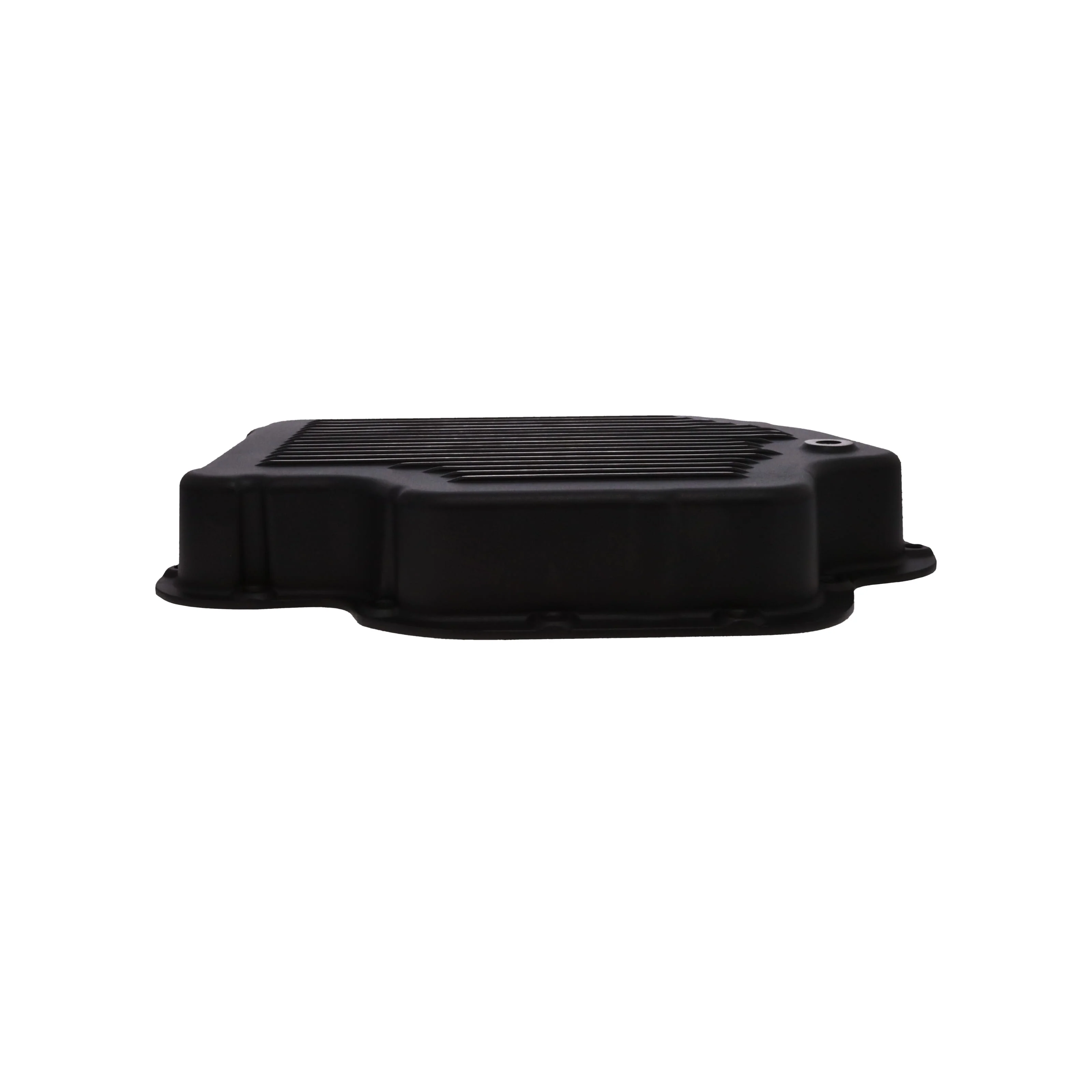 GM TH400 Finned Aluminum Transmission Pan, Stock Depth - Black - Image 4