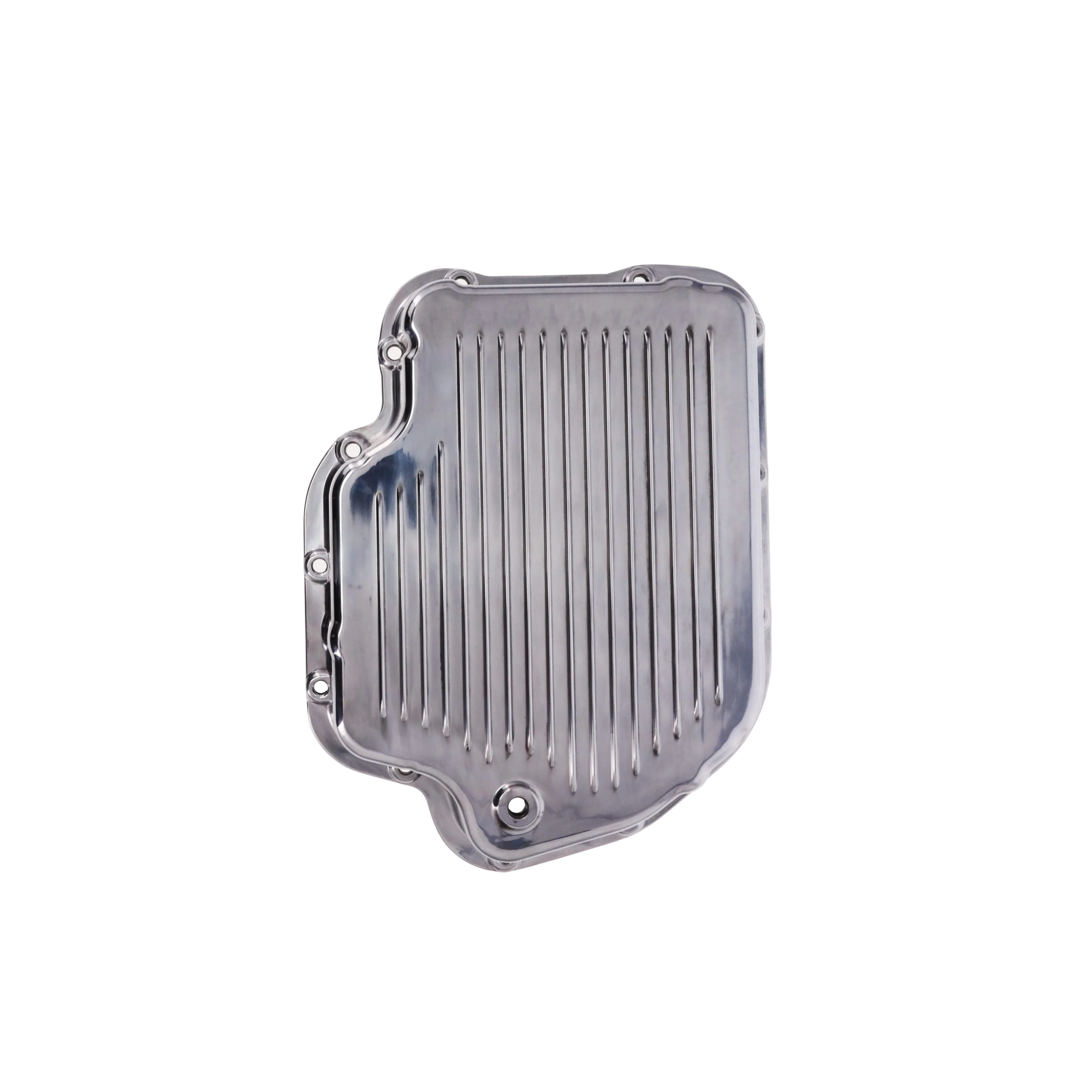 GM TH400 Finned Aluminum Transmission Pan, Stock Depth - Polished - Image 3