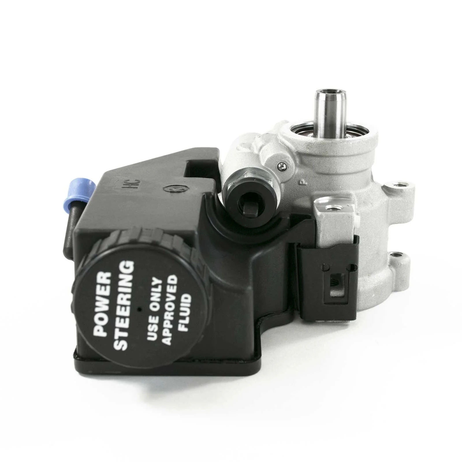 GM Type II Power Steering Pump with Integral Black Plastic Reservoir - Satin - Image 2