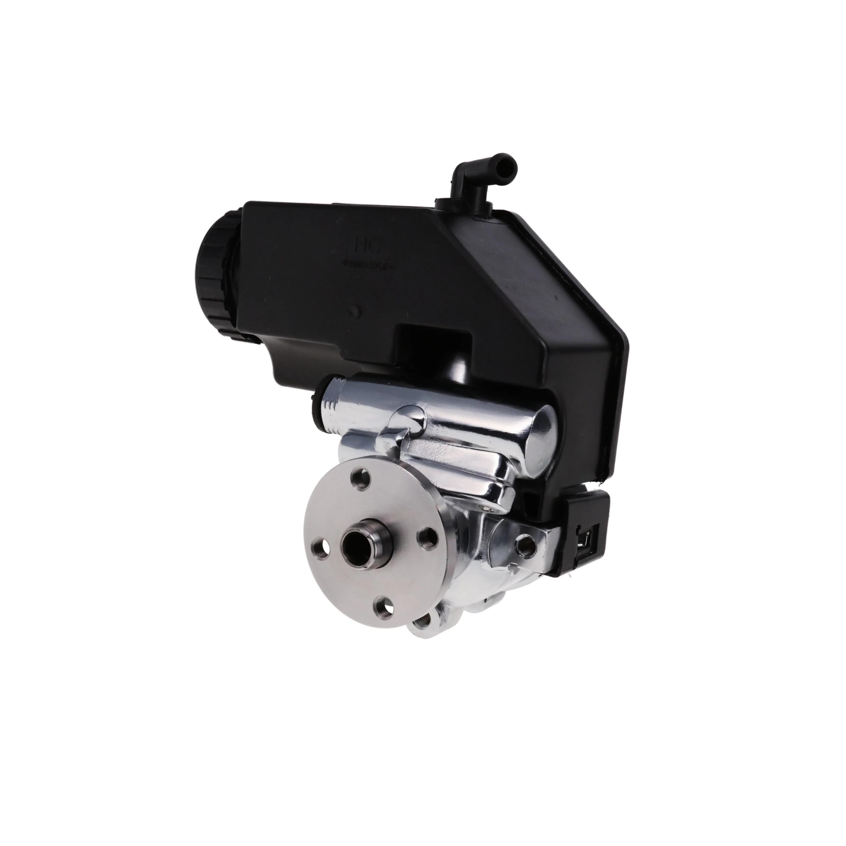 GM Type II Power Steering Pump with Integral Reservoir and Pulley Hub - Chrome