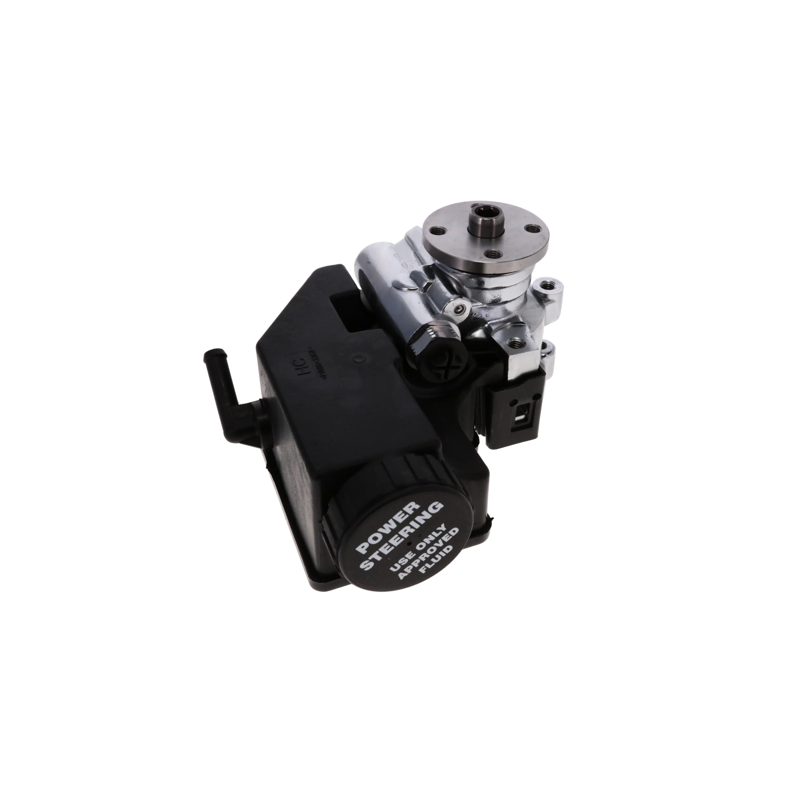 GM Type II Power Steering Pump with Integral Reservoir and Pulley Hub - Chrome - Image 2