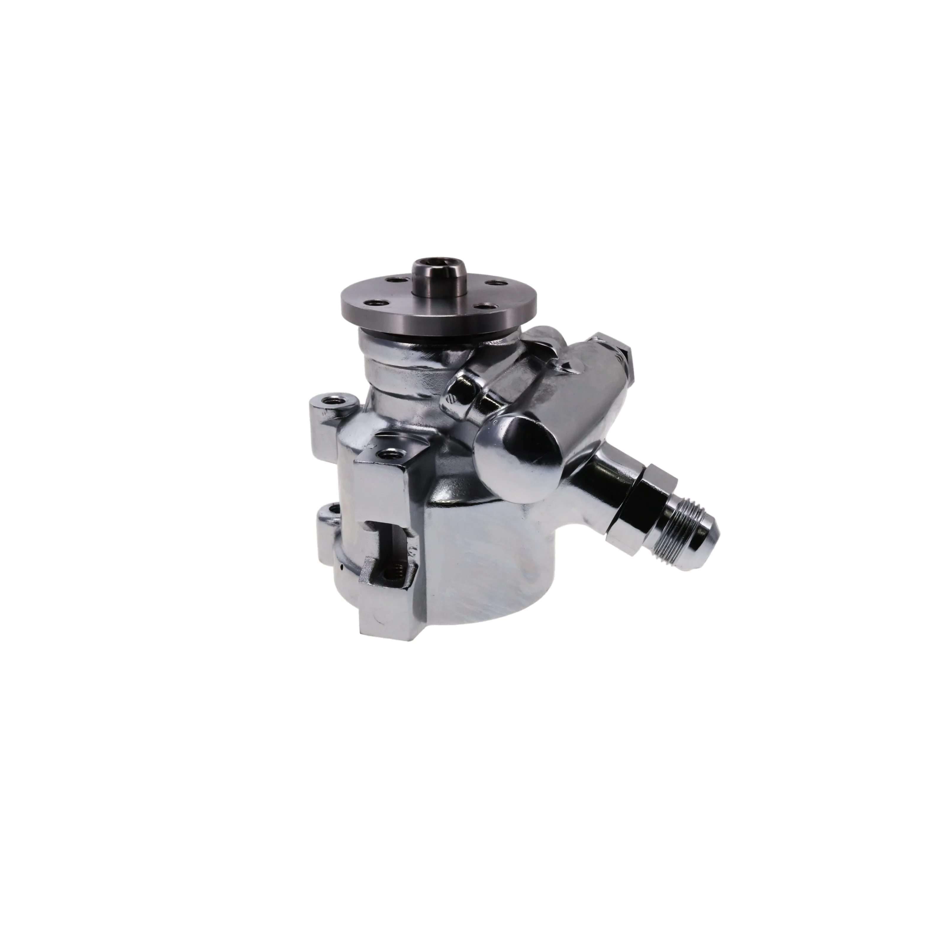 GM Type II Power Steering Pump with Pulley Hub - Chrome - Image 2