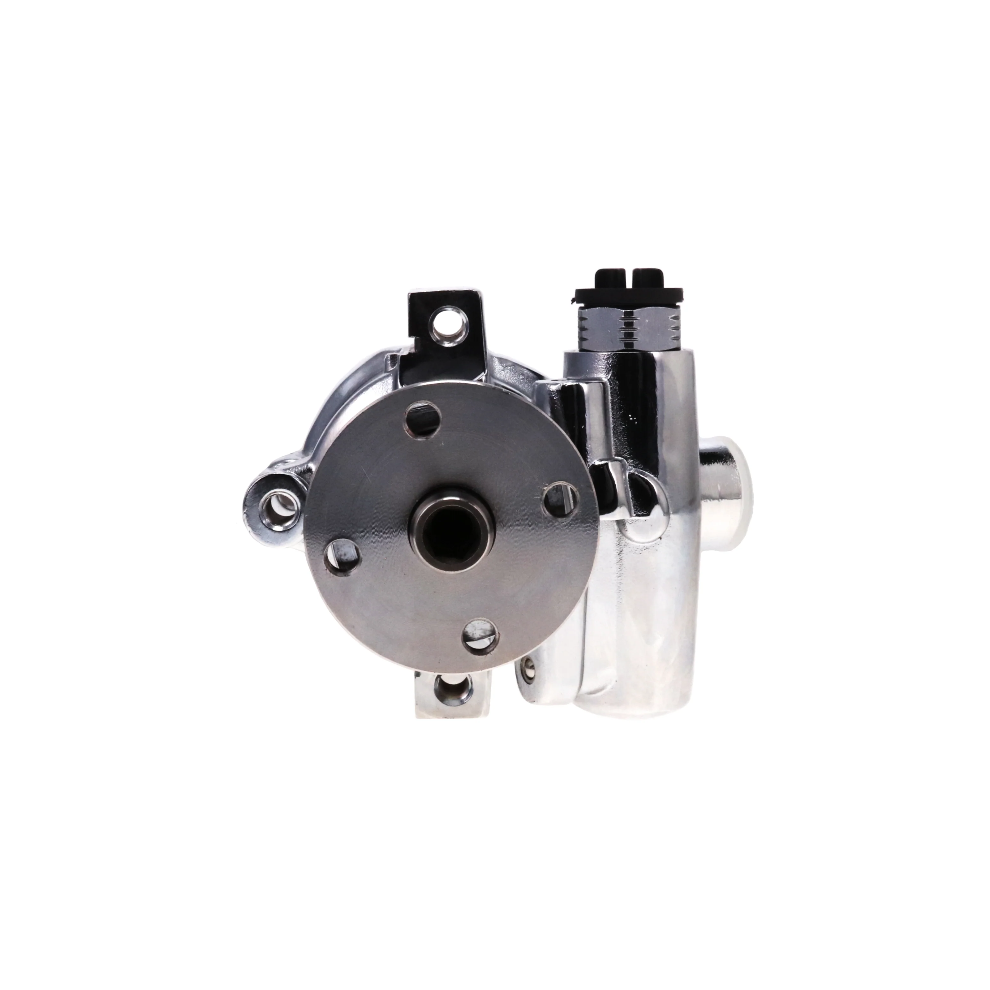 GM Type II Style Power Steering Pump for Integral Reservoir with Pulley Hub - Chrome - Image 3