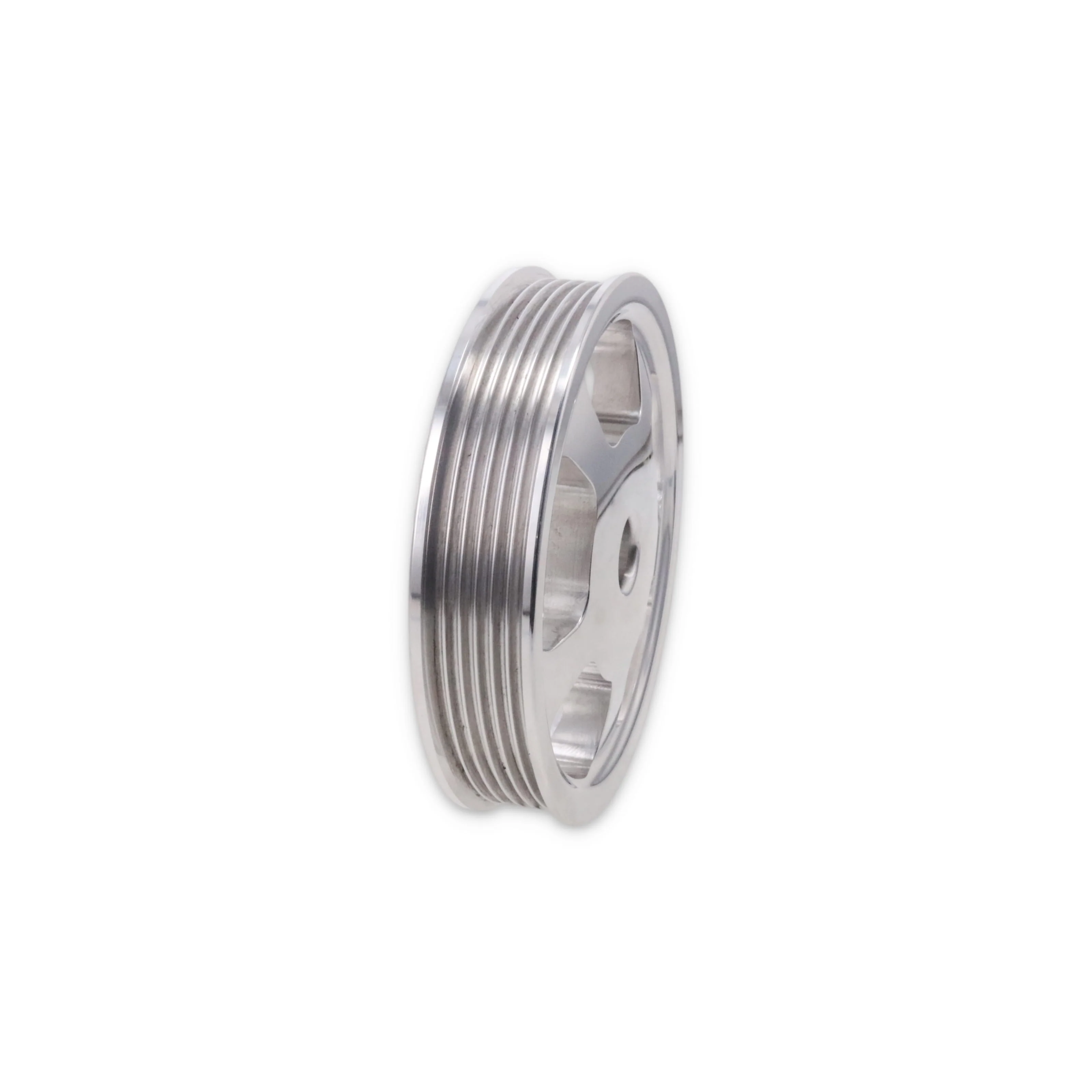 LS Press-on Power Steering Pulley for TSP 81200 Serpentine Front Drive Kit - Polished - Image 3