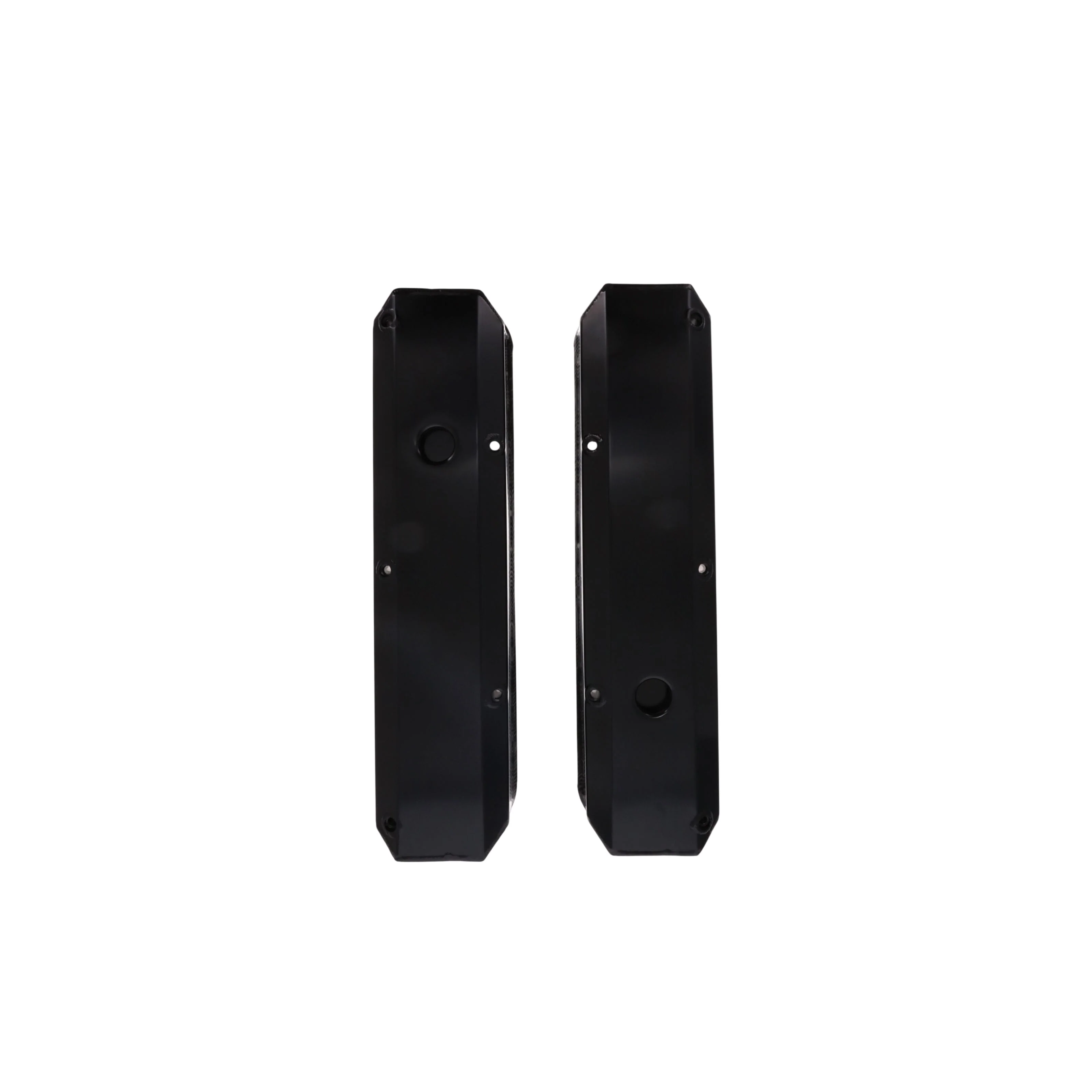 Mopar Small Block Long Bolt Fabricated Aluminum Valve Covers with Breather Holes - Black - Image 3