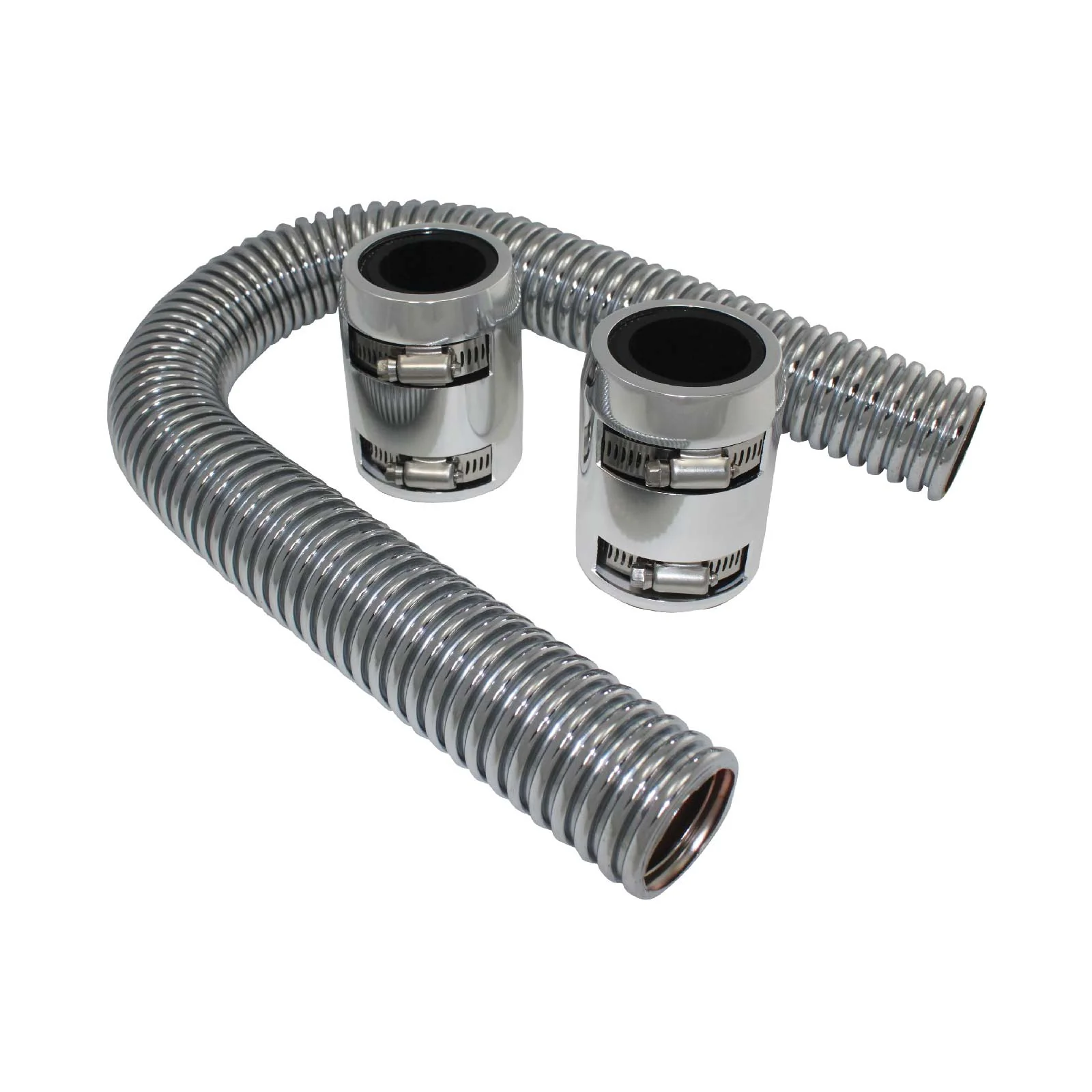 Polished Stainless Steel Flexible Radiator Hose Kit - 12 Inches - Image 2