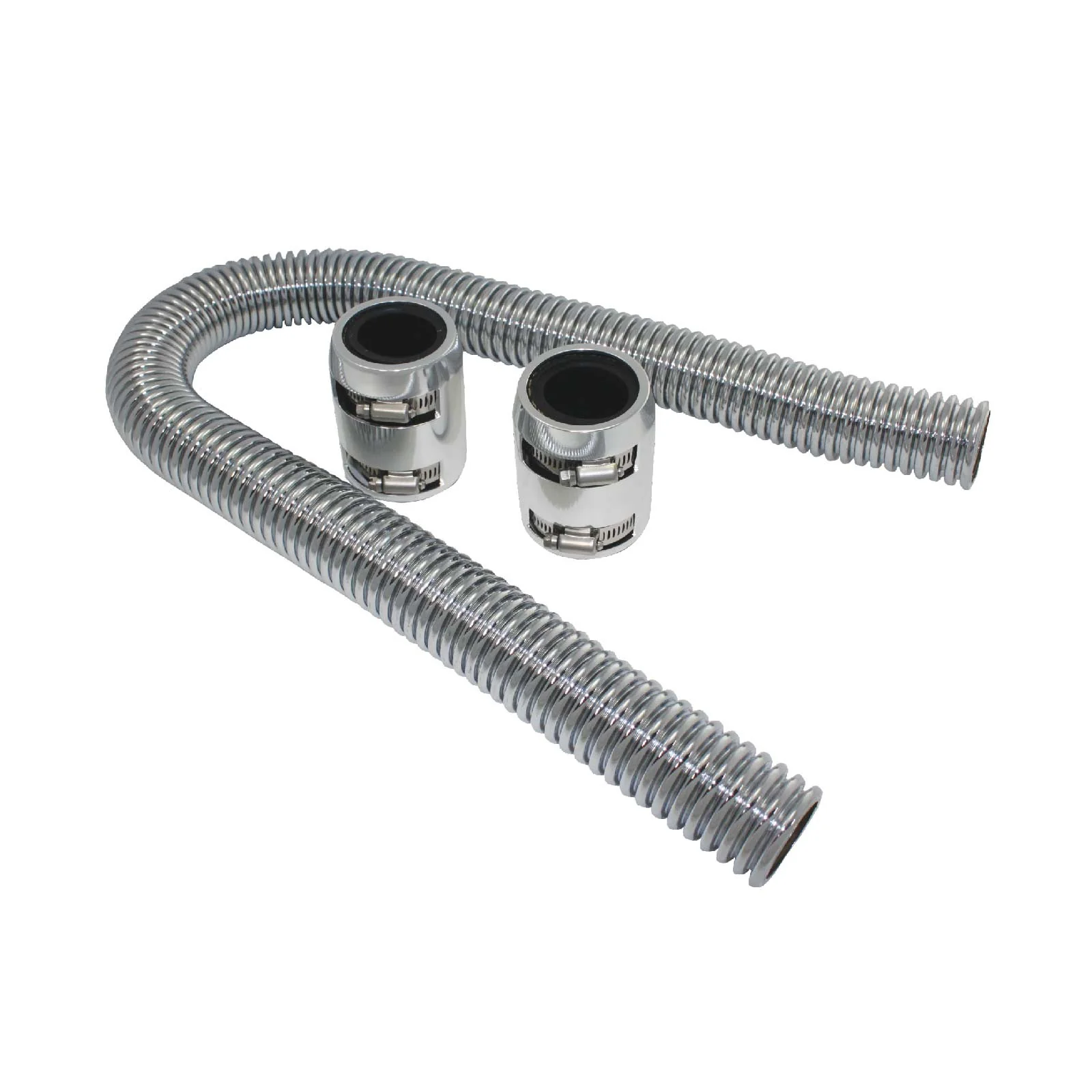 Polished Stainless Steel Flexible Radiator Hose Kit - 12 Inches - Image 3