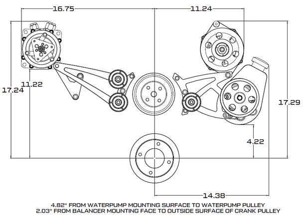 Pontiac Serpentine Conversion - AC, Power Steering & Alternator - Polished - Image 4