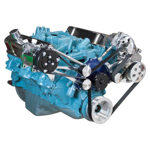 Pontiac Serpentine Conversion - AC, Power Steering & Alternator - Electric Water Pump - Polished - Image 3