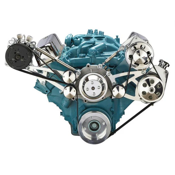 Pontiac Serpentine Conversion - AC, Power Steering & Alternator - Polished - Image 2