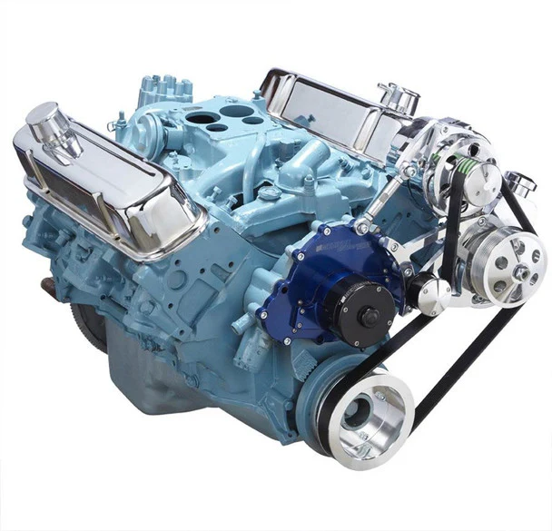 Pontiac Serpentine Conversion - Power Steering & Alternator - Electric Water Pump - Polished - Image 3