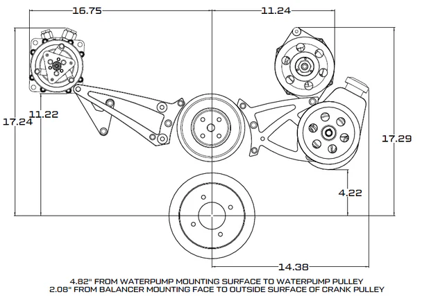 Pontiac V-Belt System - Alternator Only - Polished - Image 4