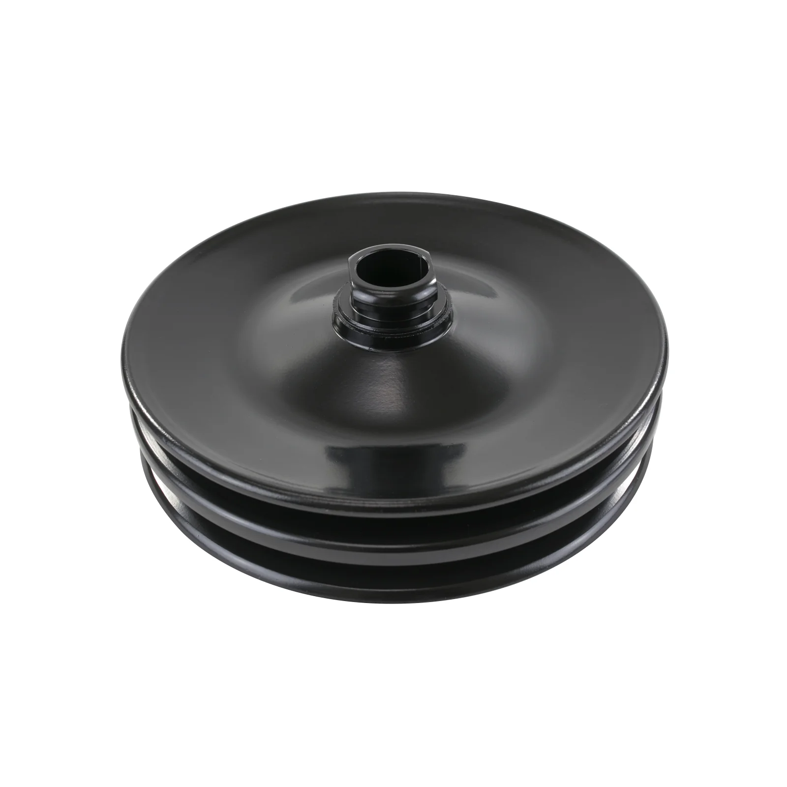 Power Steering Pump 3/4" Press Fit Double 3/8" Groove Steel Pulley - Black