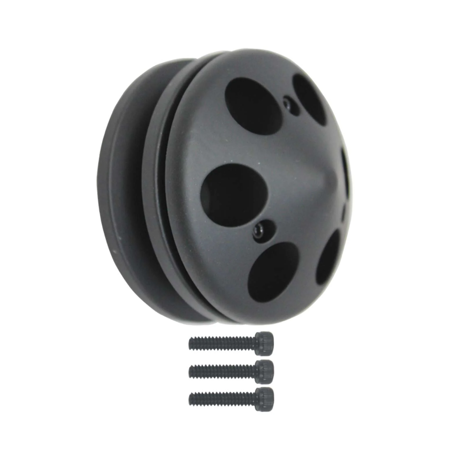 Single-Groove Aluminum Alternator Pulley with Nose Cone Cover - Black
