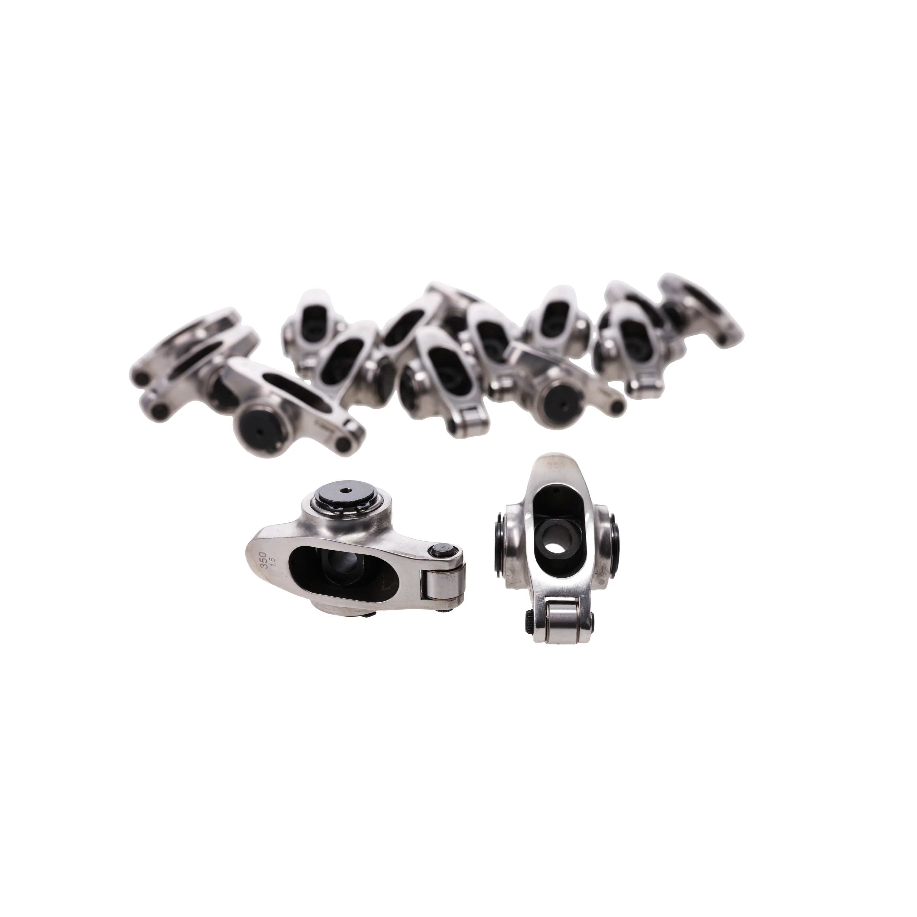 Small Block Chevy Pro Series Stainless Steel Rocker Arms, 1.5 Ratio, 3/8 in. Stud, Needle Bearing Tip - Image 3