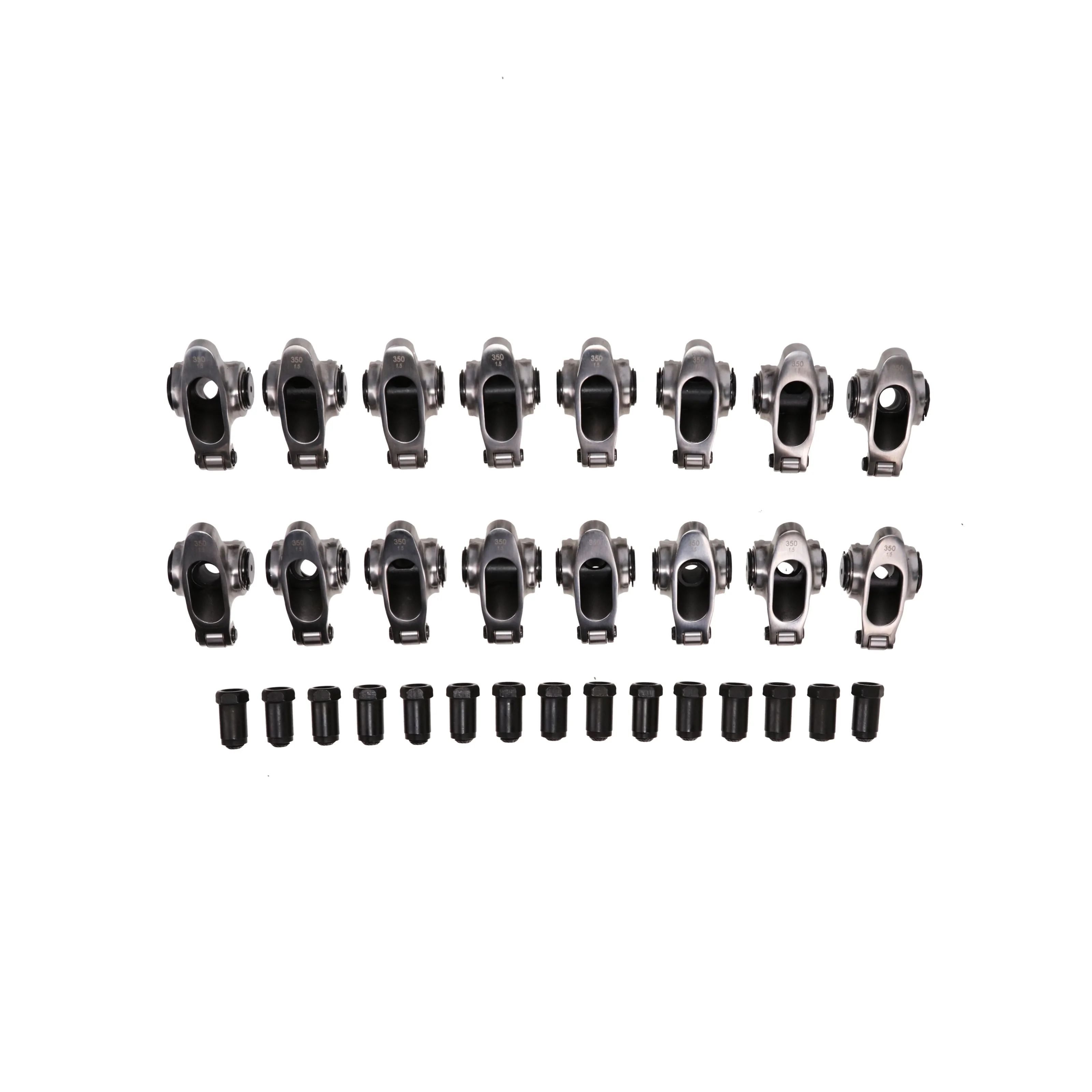 Small Block Chevy Pro Series Stainless Steel Rocker Arms, 1.5 Ratio, 7/16 in. Stud, Needle Bearing Tip - Image 2