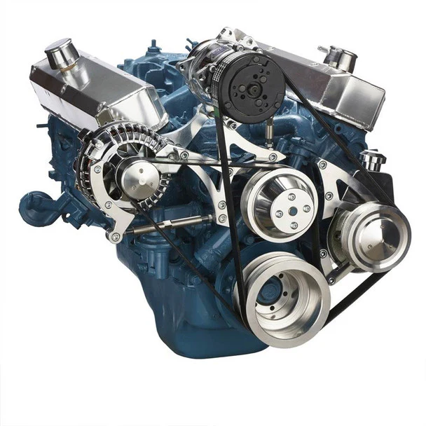 Small Block Chrysler Serpentine Conversion, Air Conditioning and Power Steering - Polished - Image 3