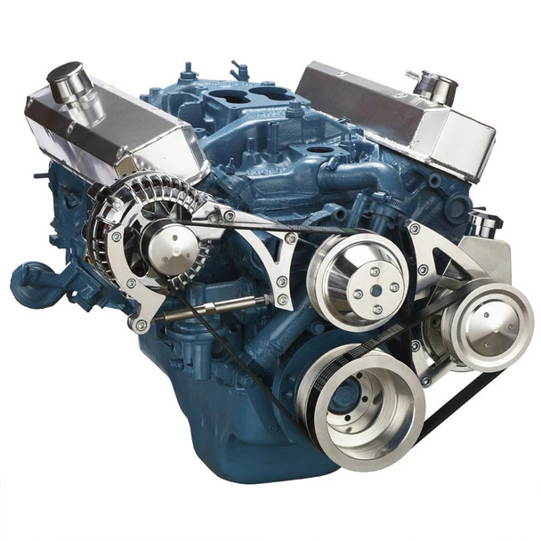 Small Block Chrysler Serpentine Conversion, Power Steering - Polished - Image 3