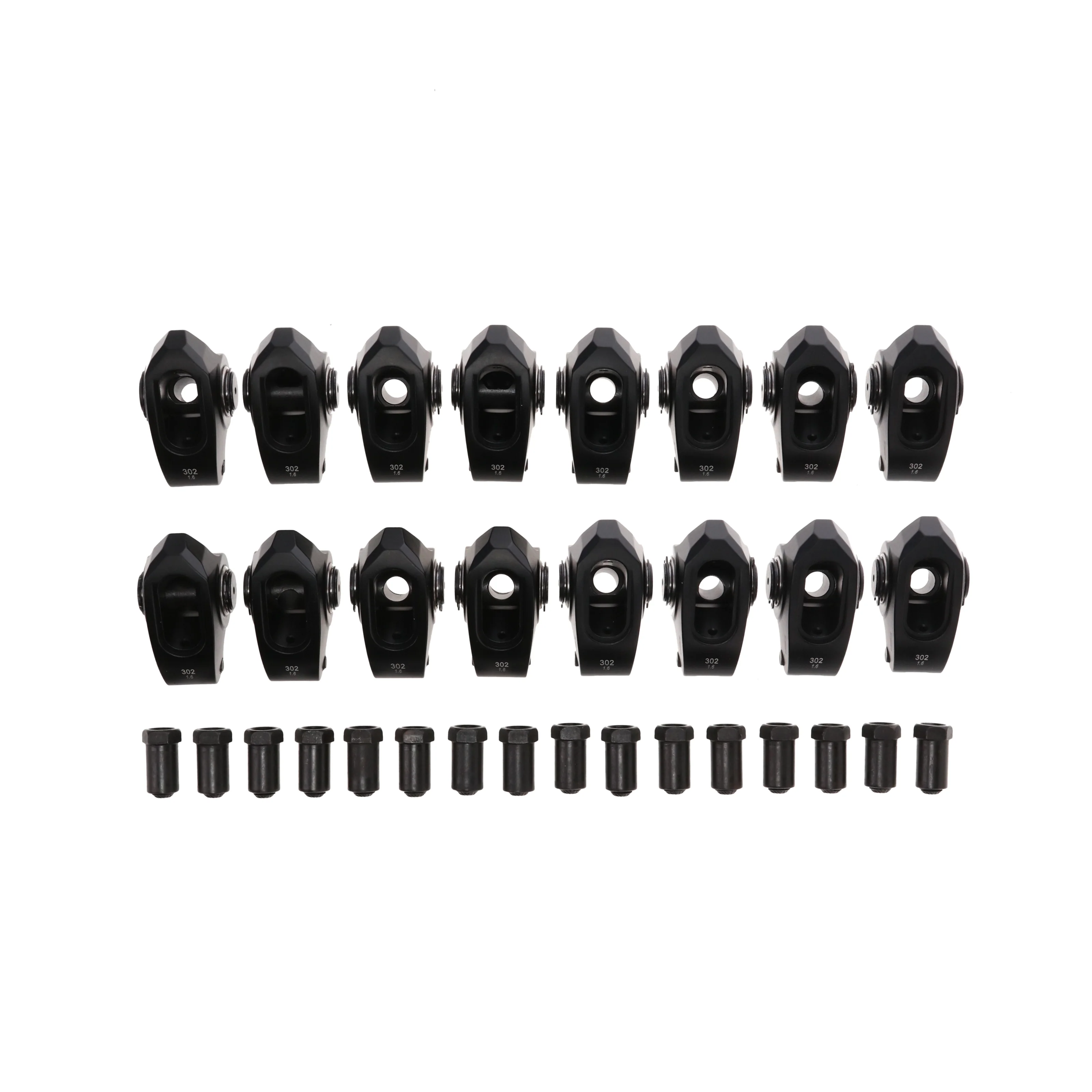 Small Block Ford Pro Series 2024 Aluminum Roller Rocker Arms, 1.6 Ratio, 7/16 in. Stud, Needle Bearing Tip - Image 2