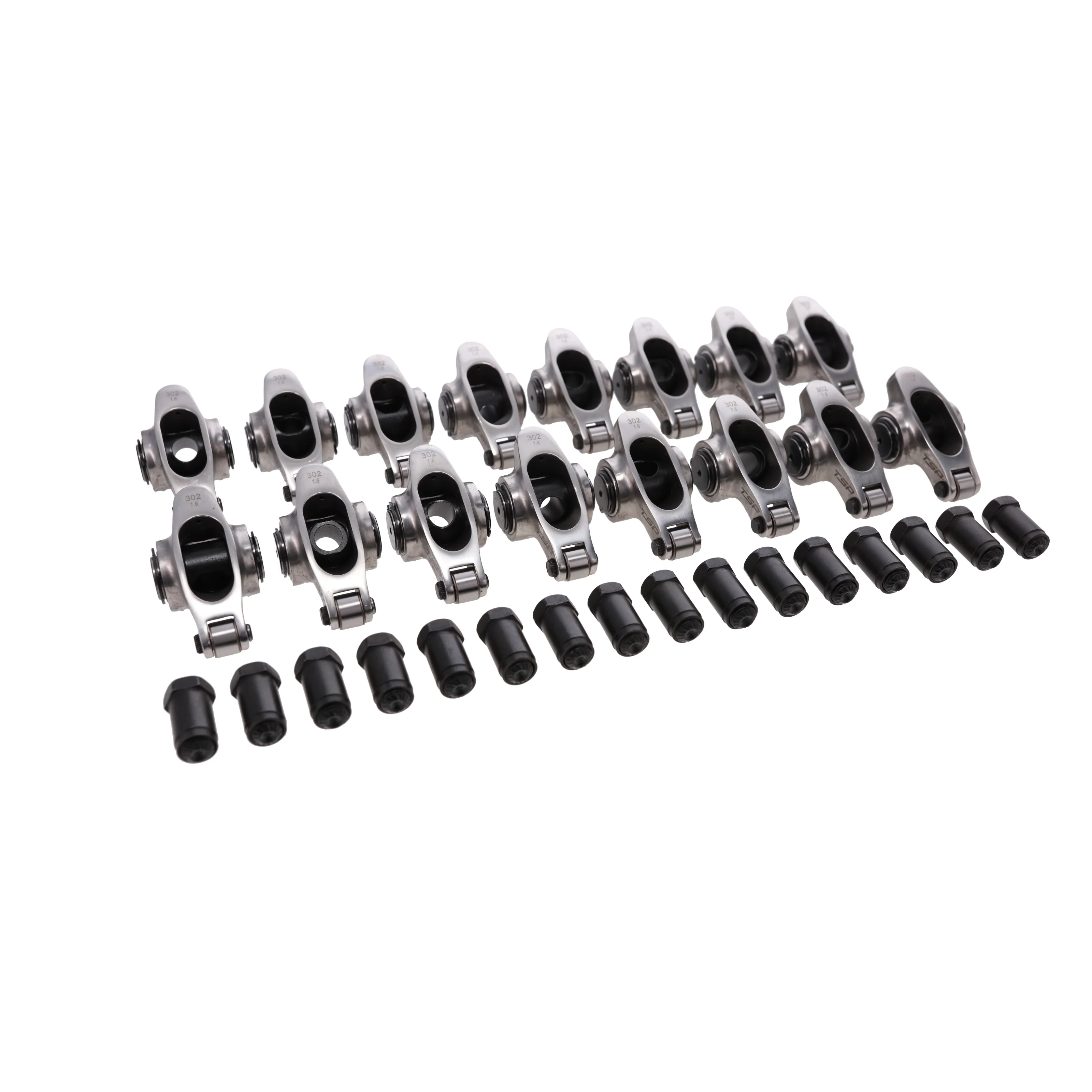 Small Block Ford Pro Series Stainless Steel Rocker Arms, 1.6 Ratio, 7/16 in. Stud, Needle Bearing Tip