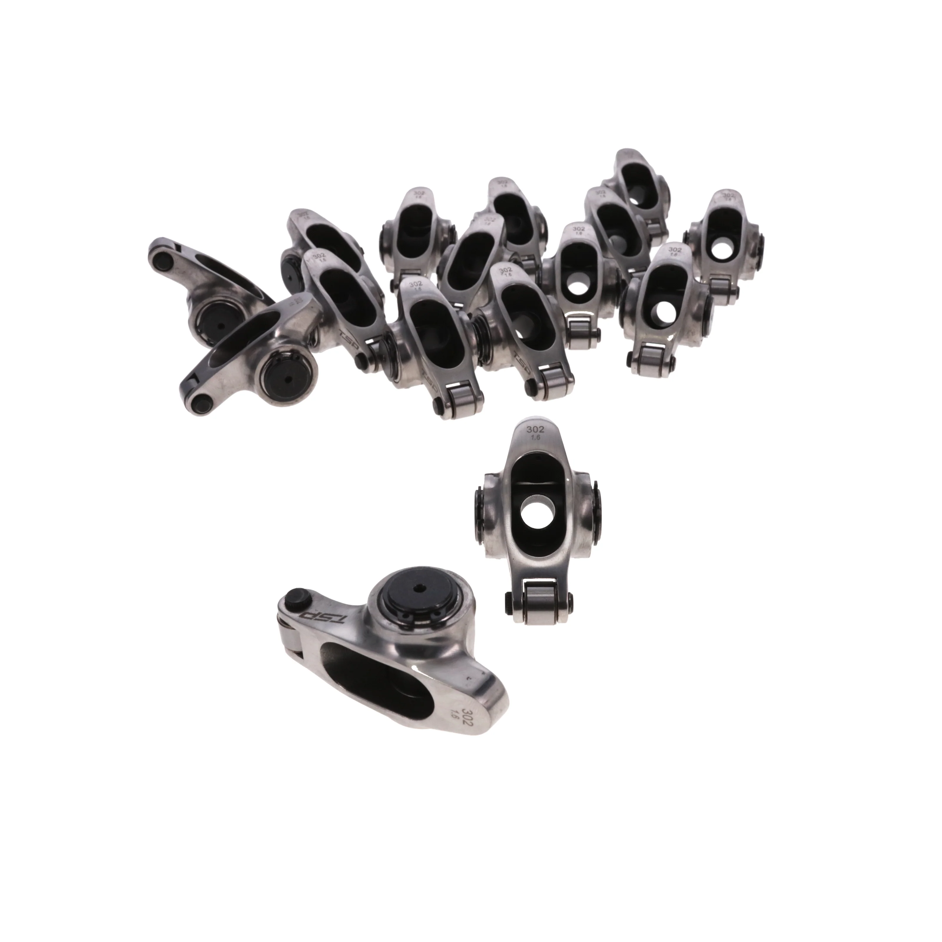Small Block Ford Pro Series Stainless Steel Rocker Arms, 1.6 Ratio, 7/16 in. Stud, Needle Bearing Tip - Image 3
