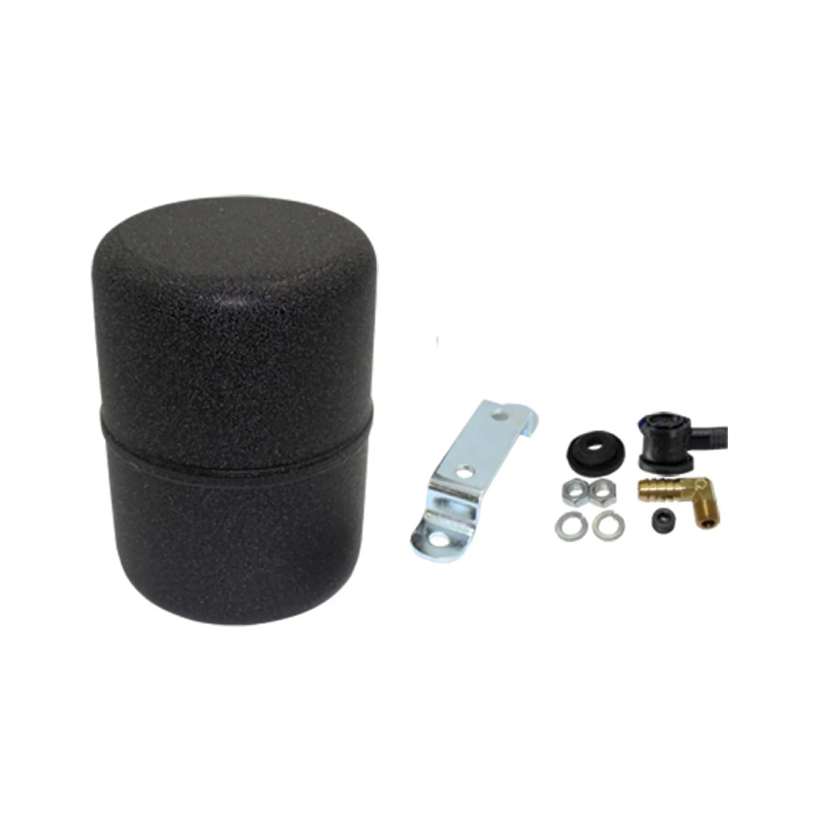 Steel Vacuum Reservoir with Fittings - Black