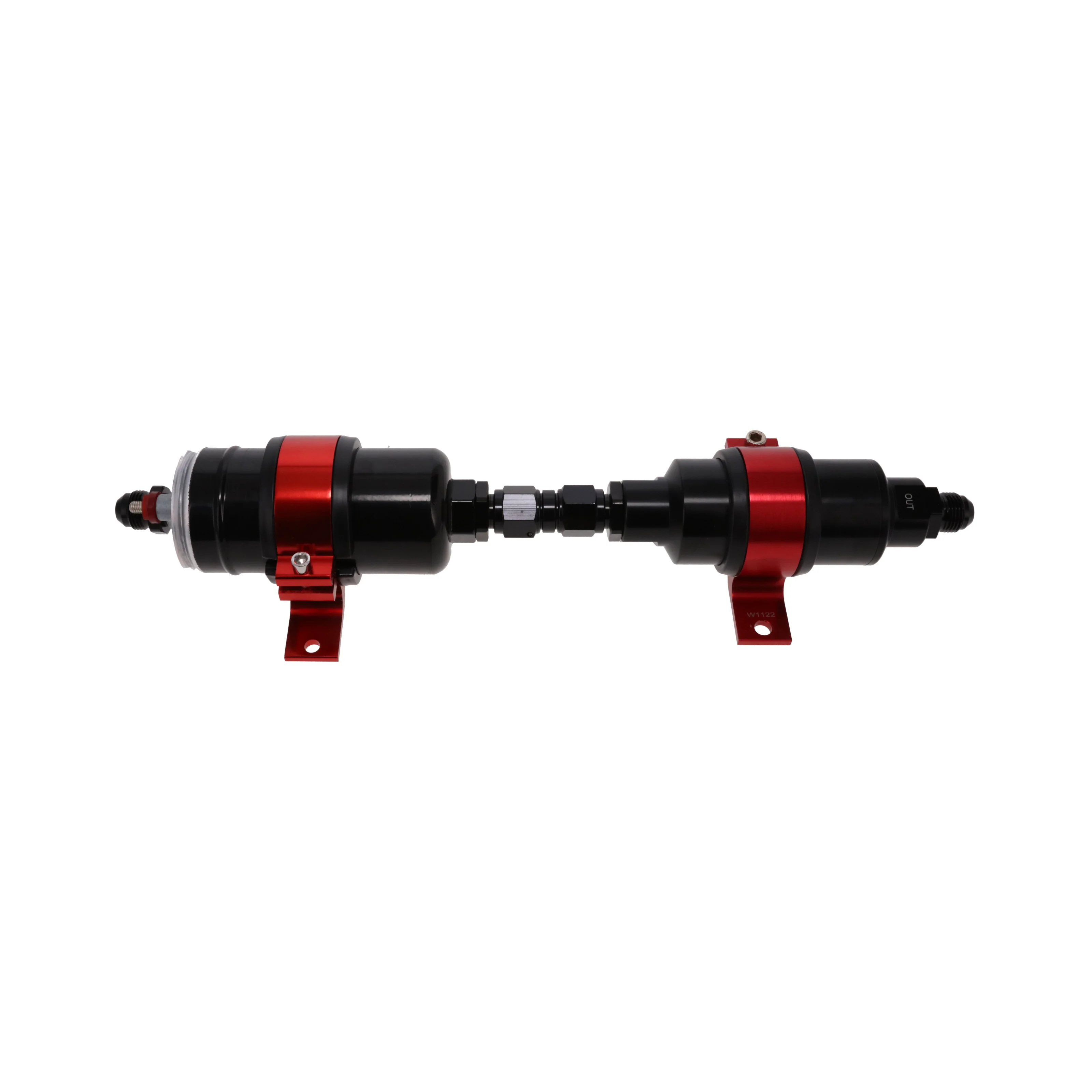 Universal Straight Electric Fuel Pump and Filter Kit - 10 Microns - Red - Image 2