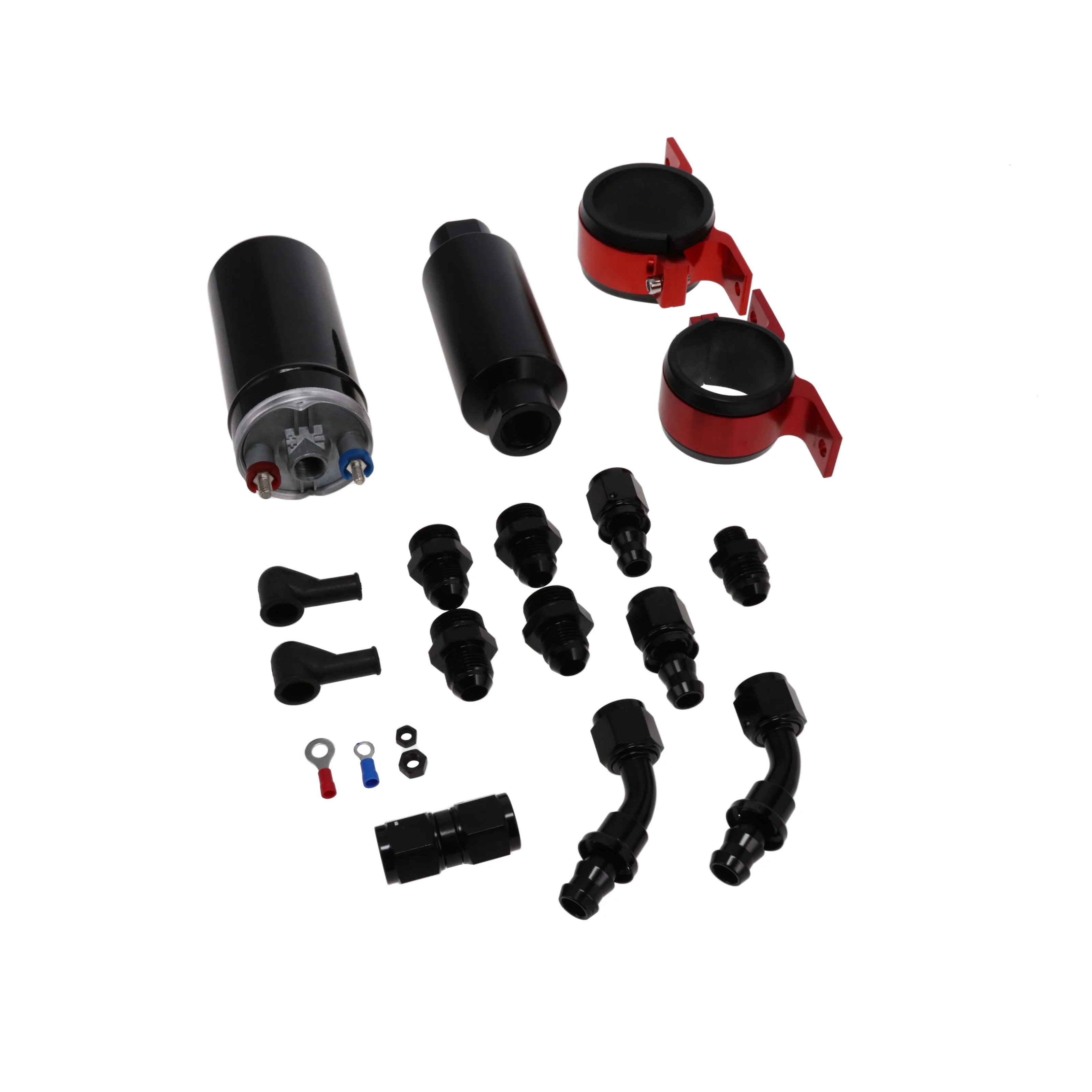 Universal Straight Electric Fuel Pump and Filter Kit - 10 Microns - Red - Image 3