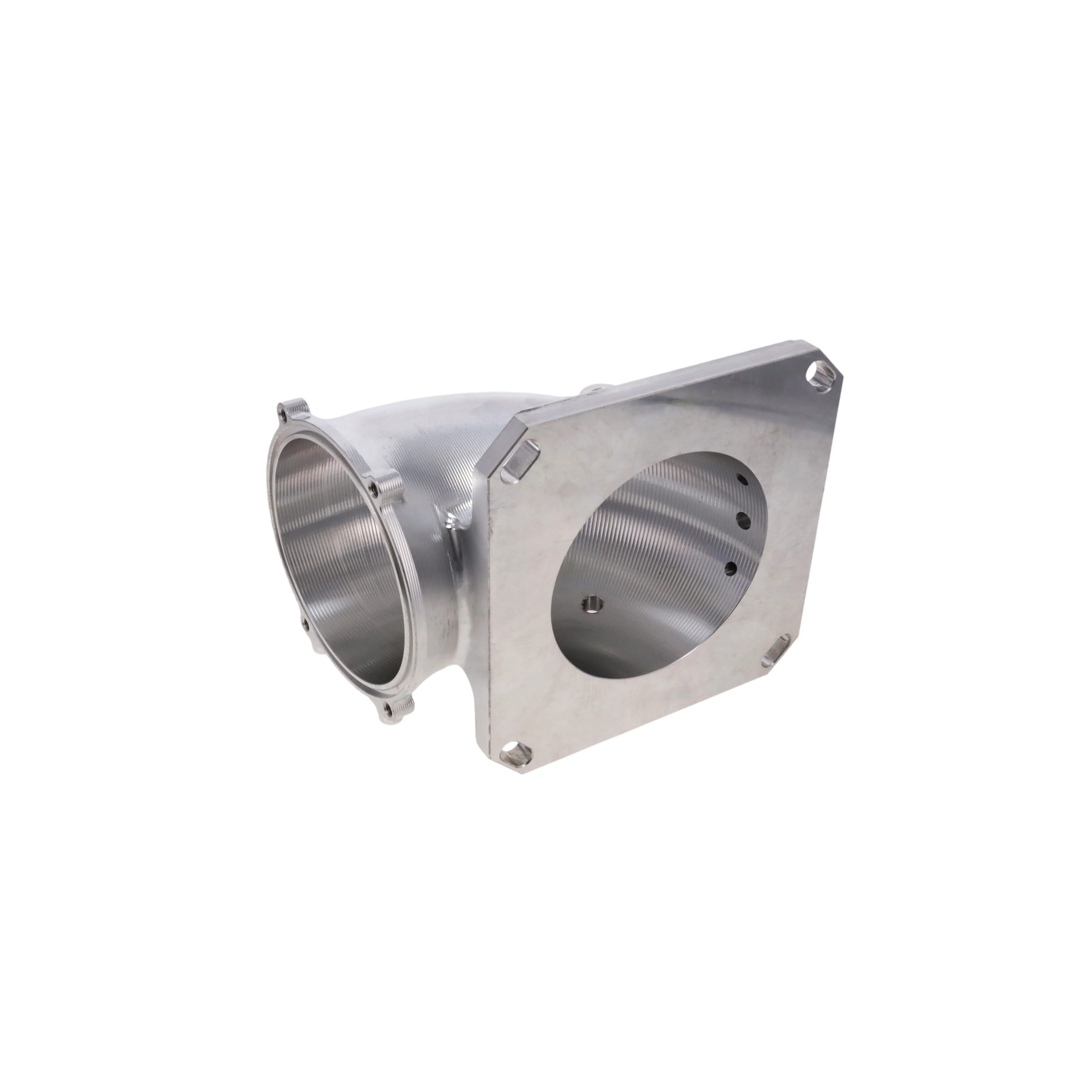 V Series GM LS 105 mm Billet Aluminum Throttle Body Elbow with 4150 Flange - Natural - Image 2