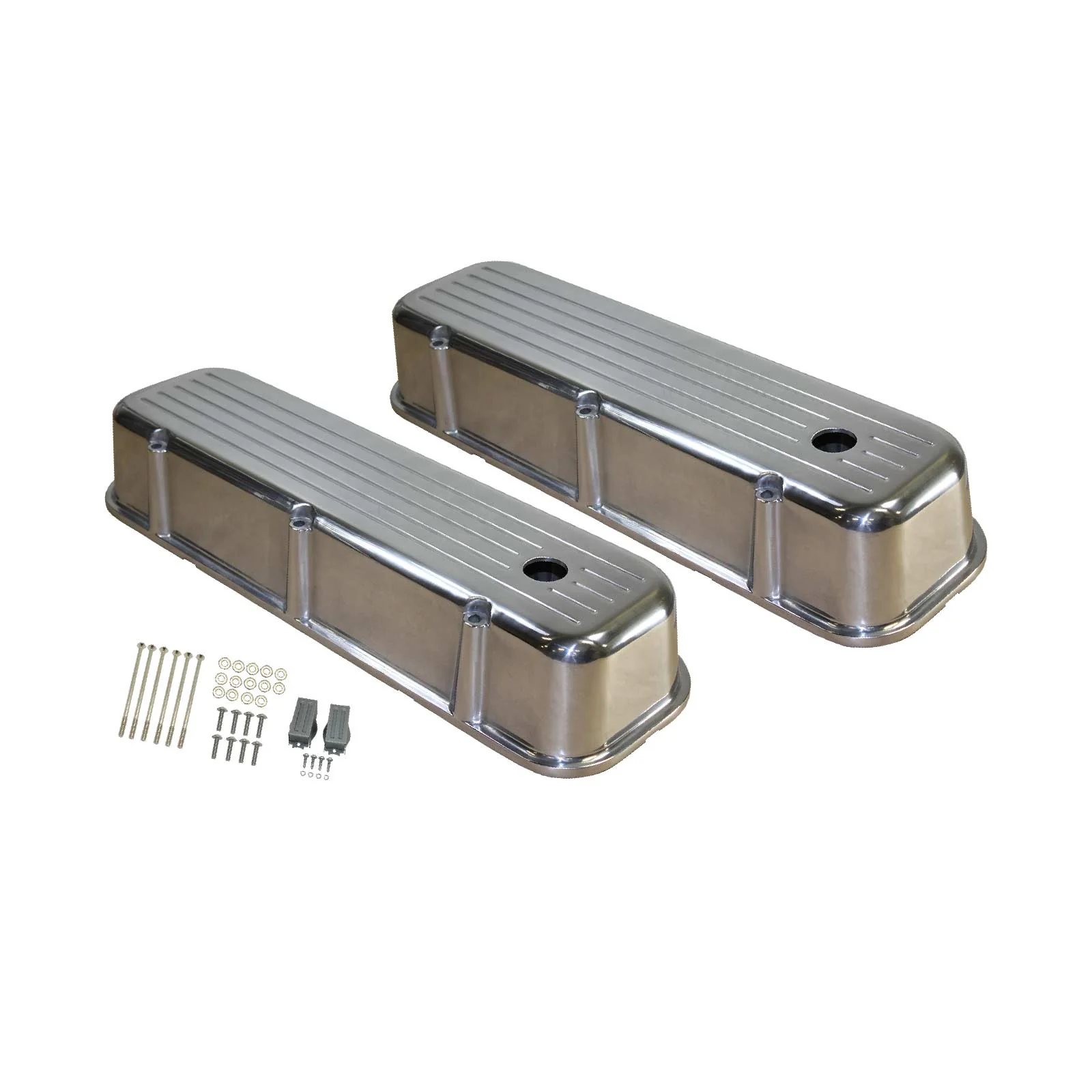Chevy Big Block Short Ball Milled Polished Aluminum Valve Covers